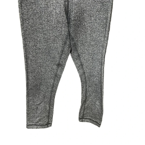 Lululemon Wunder Under Crop Herringbone Black / Black Size 4 - Picture 4 of 10